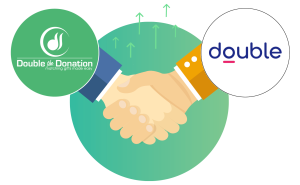 Partnership logo of Double the Donation and Double.