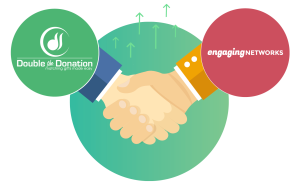 Partnership logo of Double the Donation and Engaging Networks